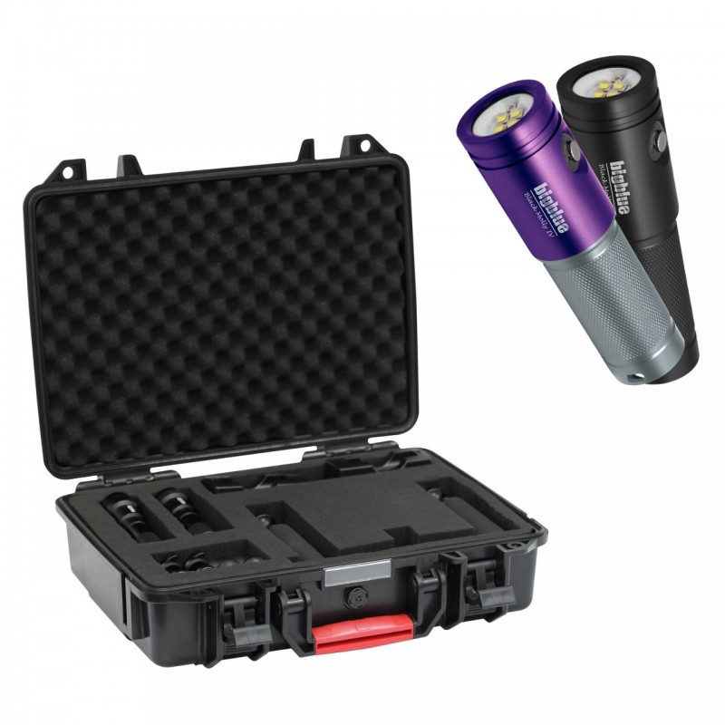 GoPro Tray Kit Set : 2x AL1800XWP II, 2x double clip, 1x GoPro Tray, 1x protective case