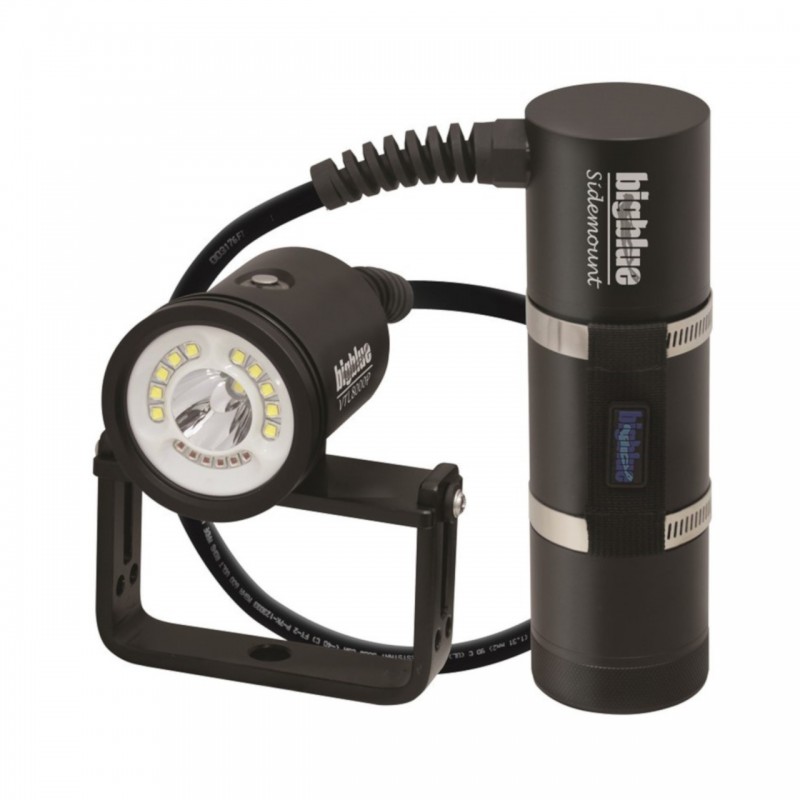 VTL8000P Sidemount : Tech and Video light 10° and 120° with canister, 90° cable and protective case