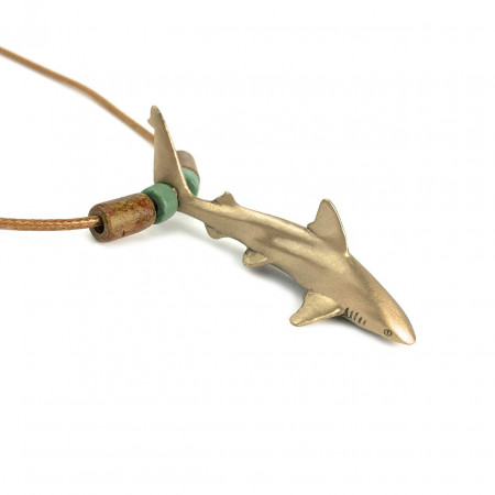 shark-pendant-bronze-and-pearls-made-in-canada