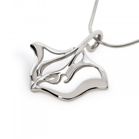 argent-collier-raie-manta-made-in-canada